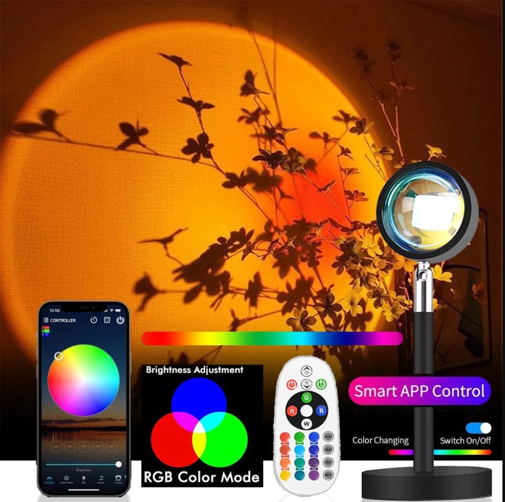 LED Sunset Projector Lamp w/ App & Remote Control