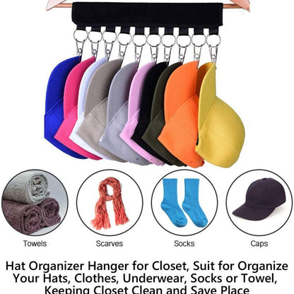 Foldable Hat Hanger with Stainless Steel Clips