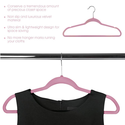 His and Hers Blue/Pink Velvet Heavy Weight Hangers