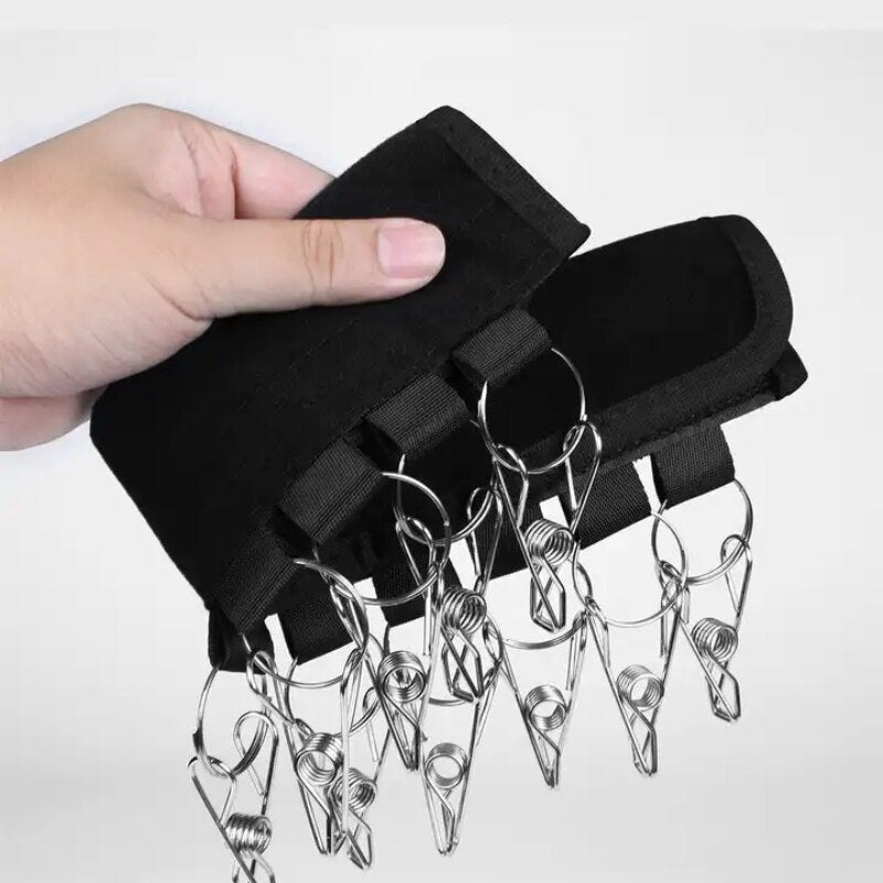 Foldable Hat Hanger with Stainless Steel Clips