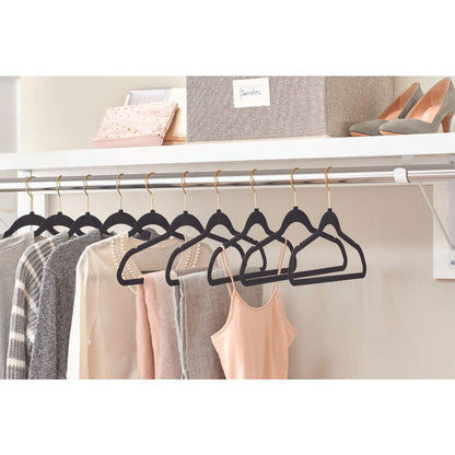 Black, Beige, and Pink Non-Slip Velvet Clothing Hangers, 100 Pack