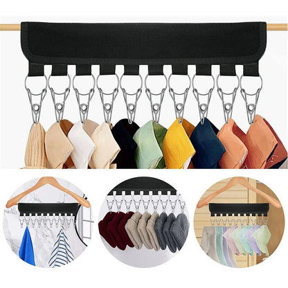 Foldable Hat Hanger with Stainless Steel Clips