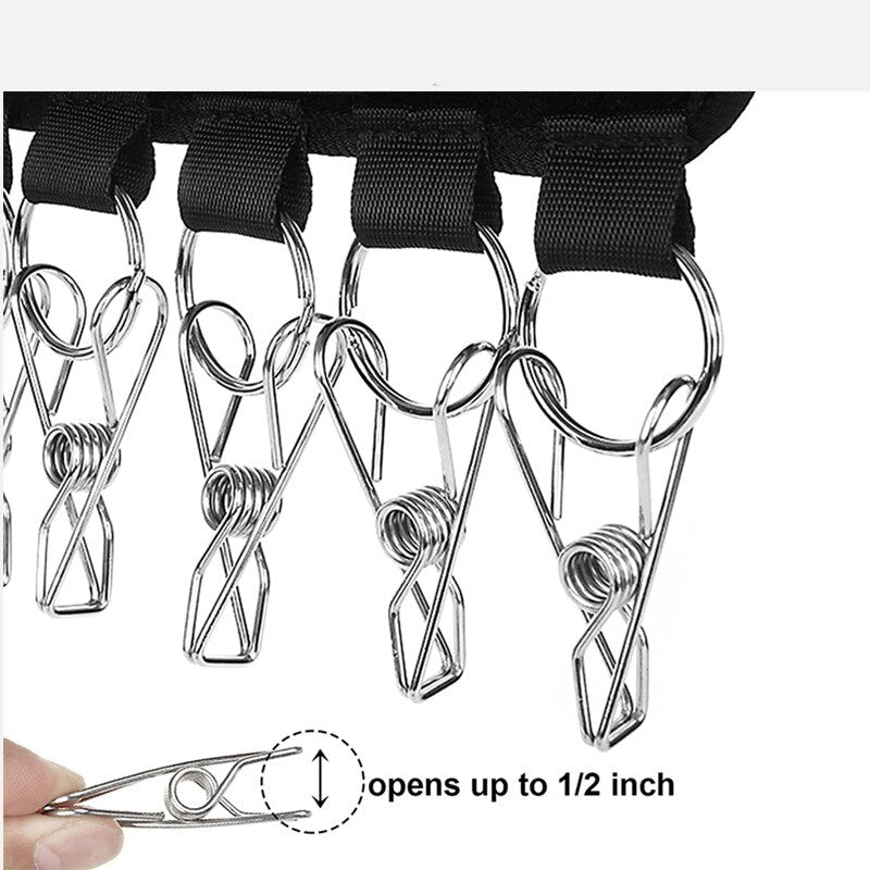 Foldable Hat Hanger with Stainless Steel Clips